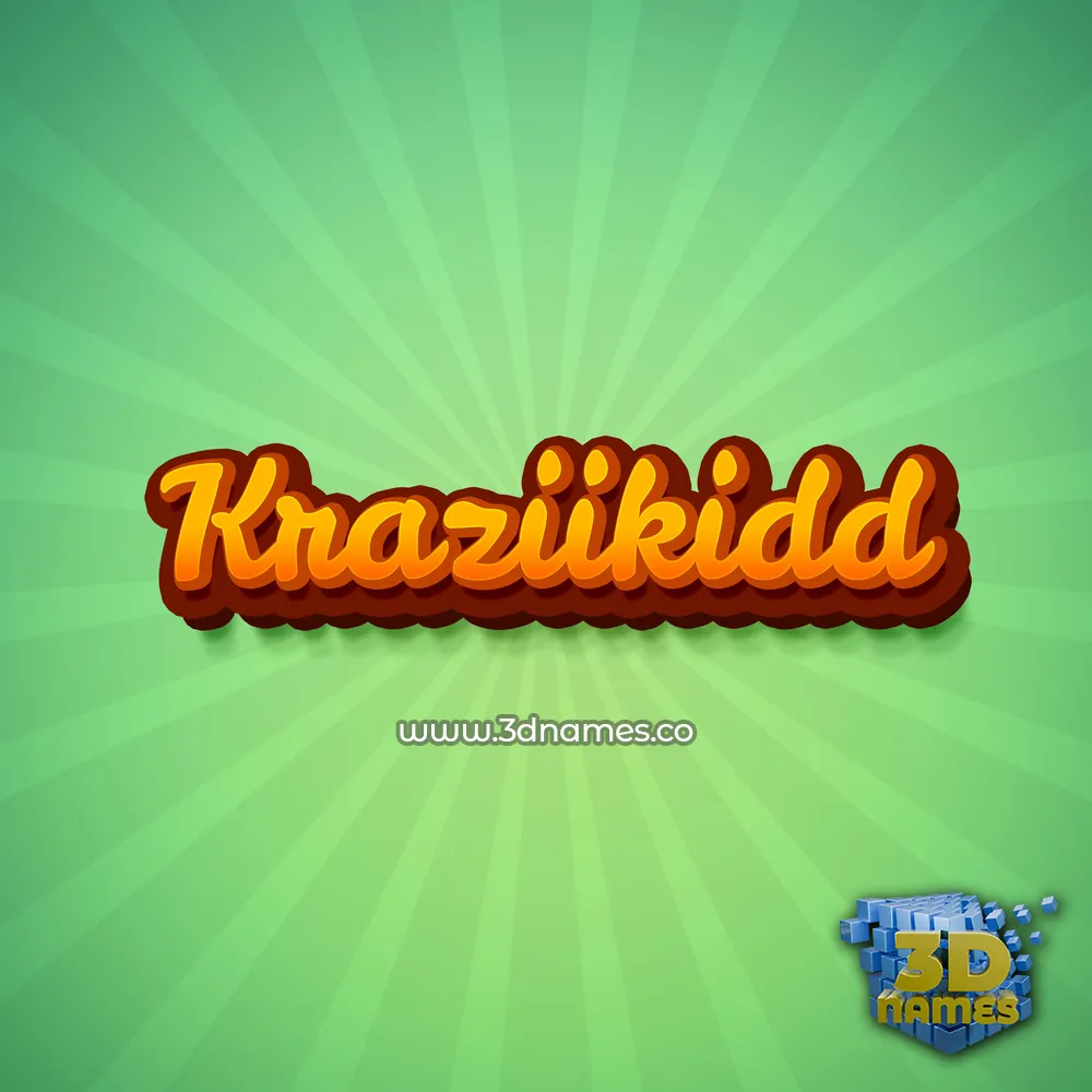 kraziikidd in Green Rays style - 3D name wallpaper