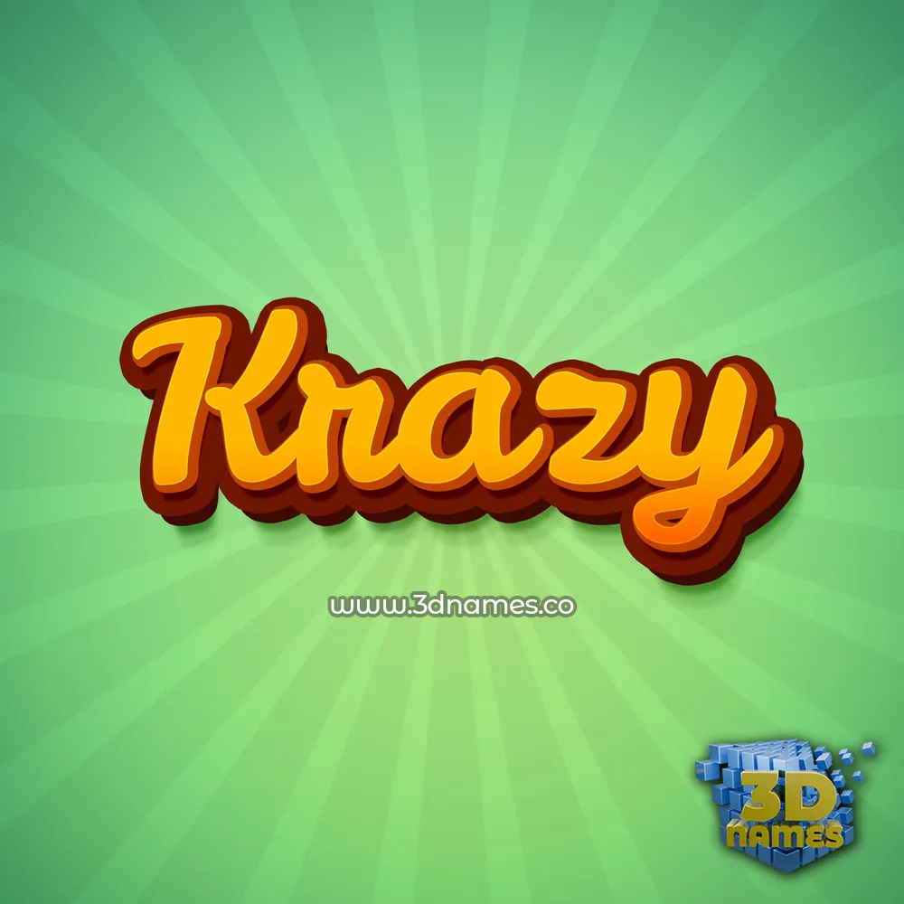 krazy in Green Rays style - 3D name wallpaper