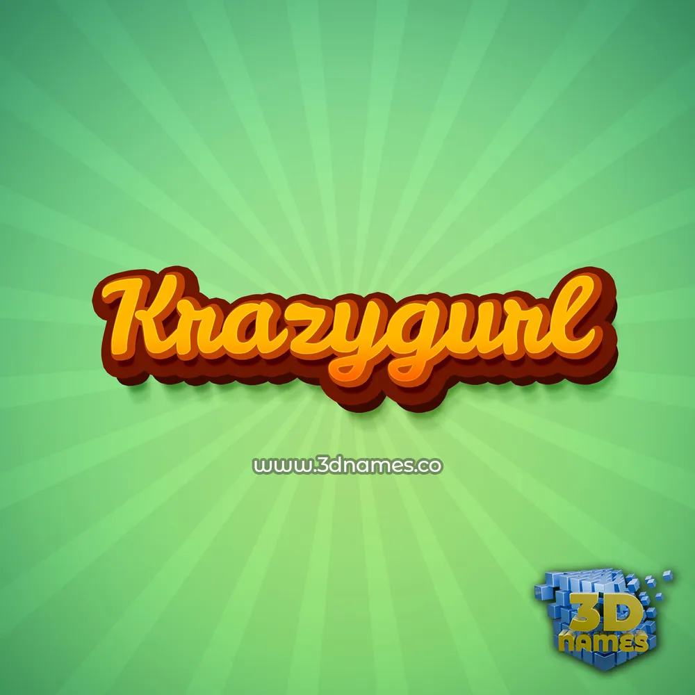 krazygurl in Green Rays style - 3D name wallpaper