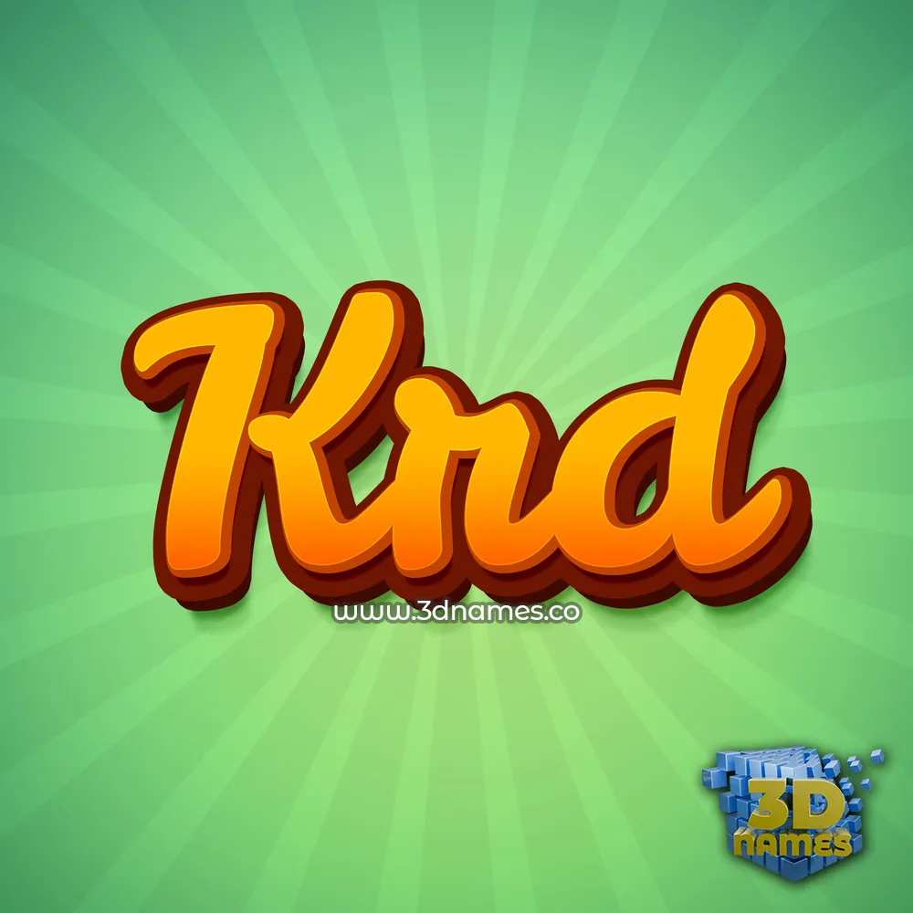 krd in Green Rays style - 3D name wallpaper