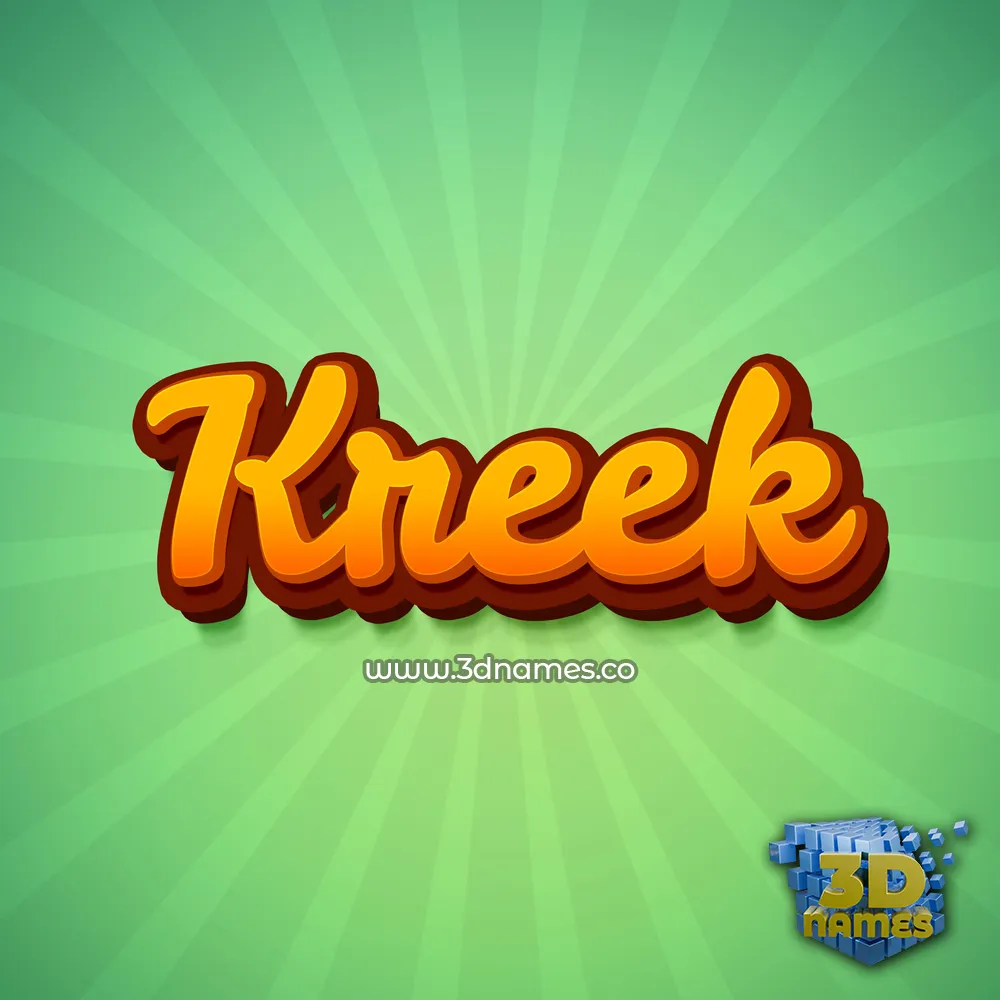 kreek in Green Rays style - 3D name wallpaper