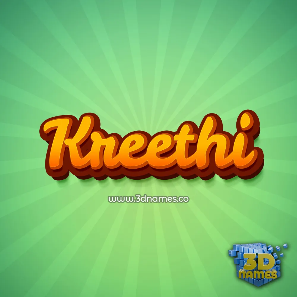 kreethi in Green Rays style - 3D name wallpaper