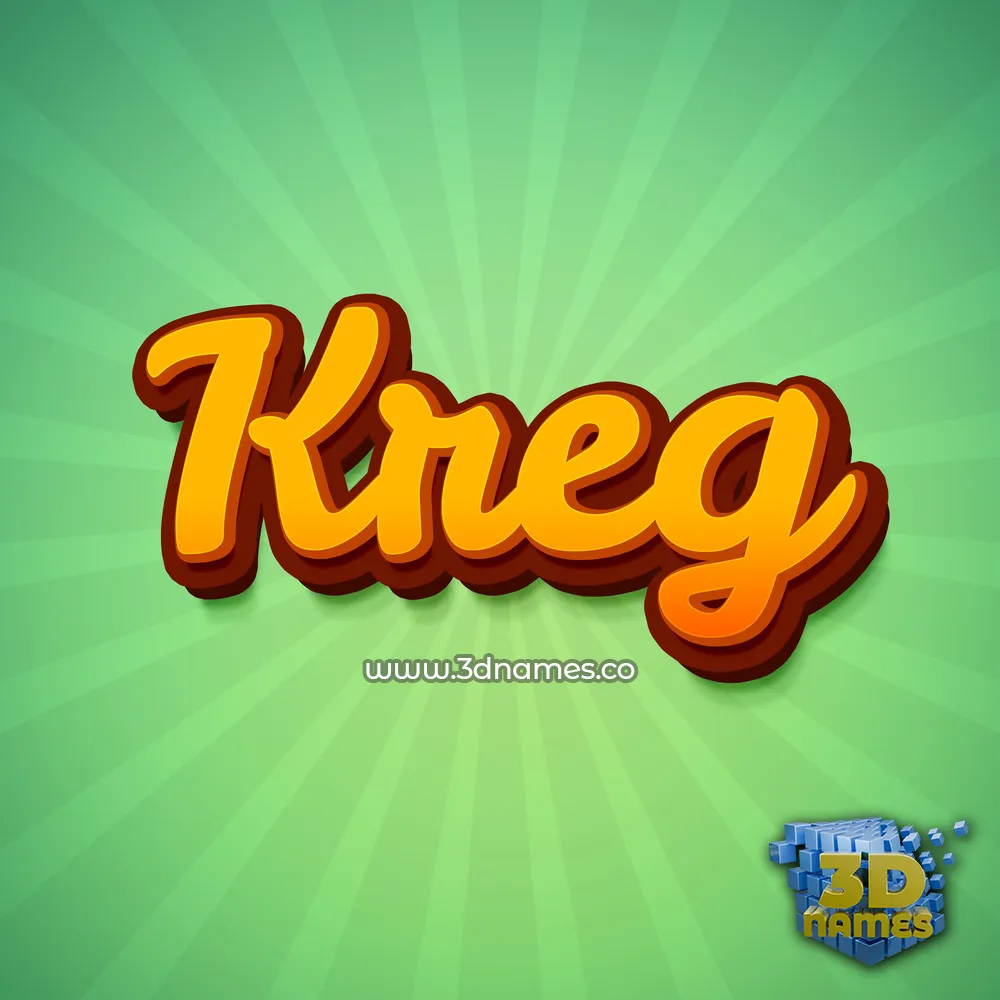 kreg in Green Rays style - 3D name wallpaper