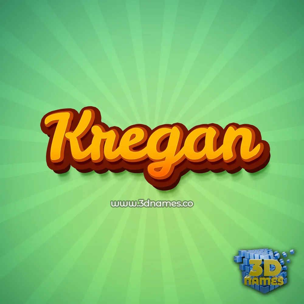kregan in Green Rays style - 3D name wallpaper