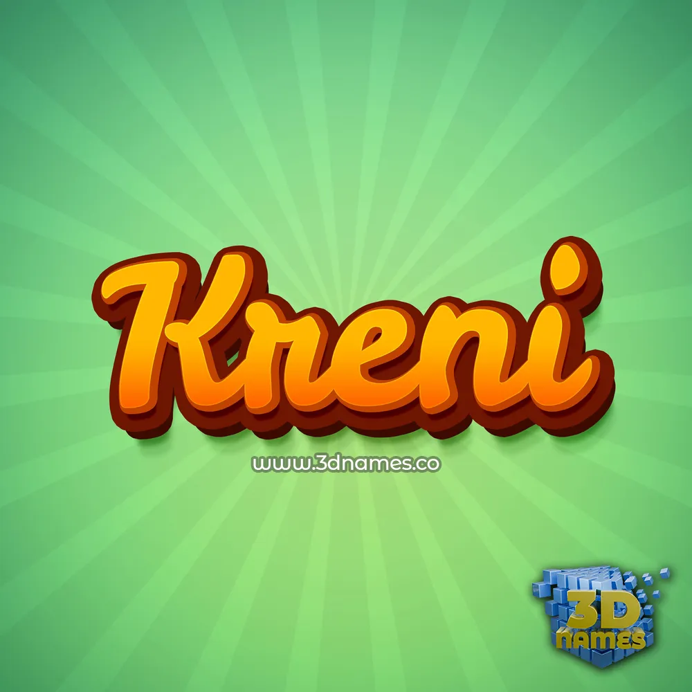 kreni in Green Rays style - 3D name wallpaper