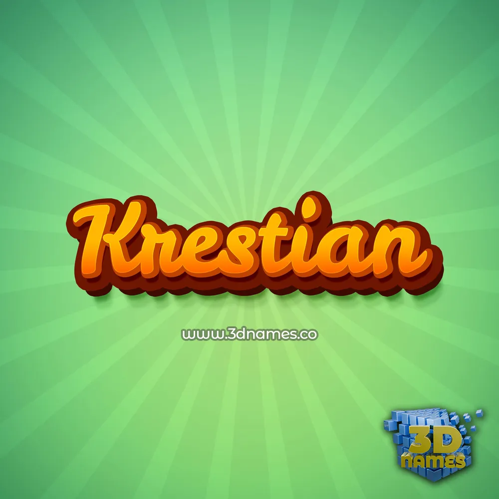 krestian in Green Rays style - 3D name wallpaper