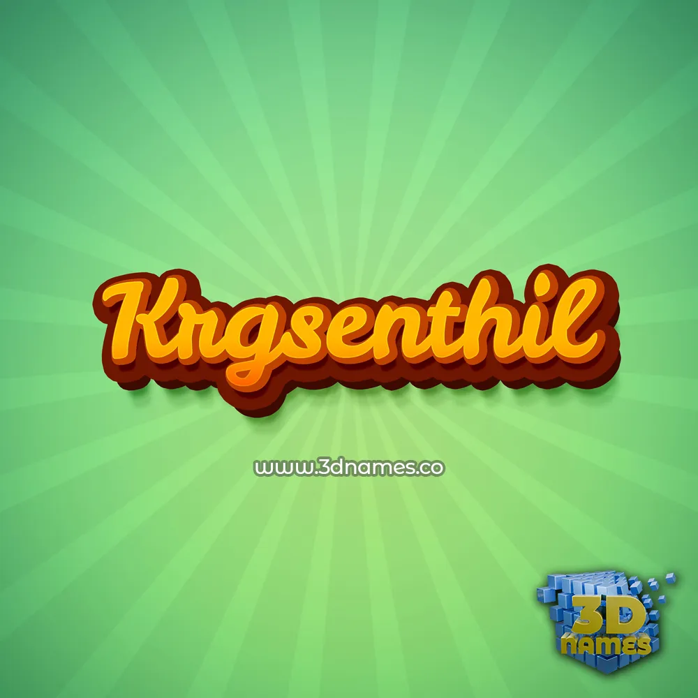krgsenthil in Green Rays style - 3D name wallpaper