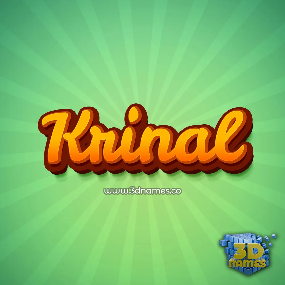 krinal in Green Rays style - 3D name wallpaper