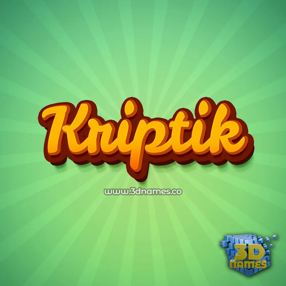 kriptik in Green Rays style - 3D name wallpaper