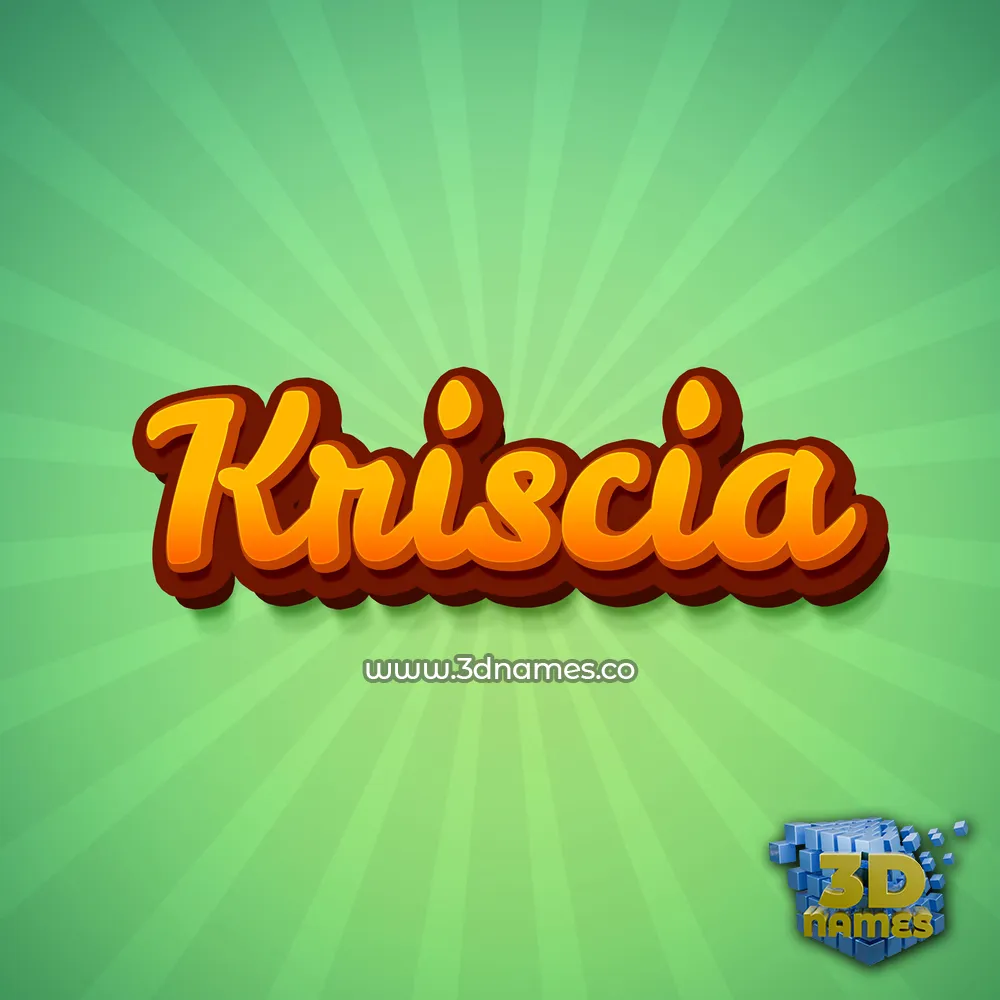 kriscia in Green Rays style - 3D name wallpaper