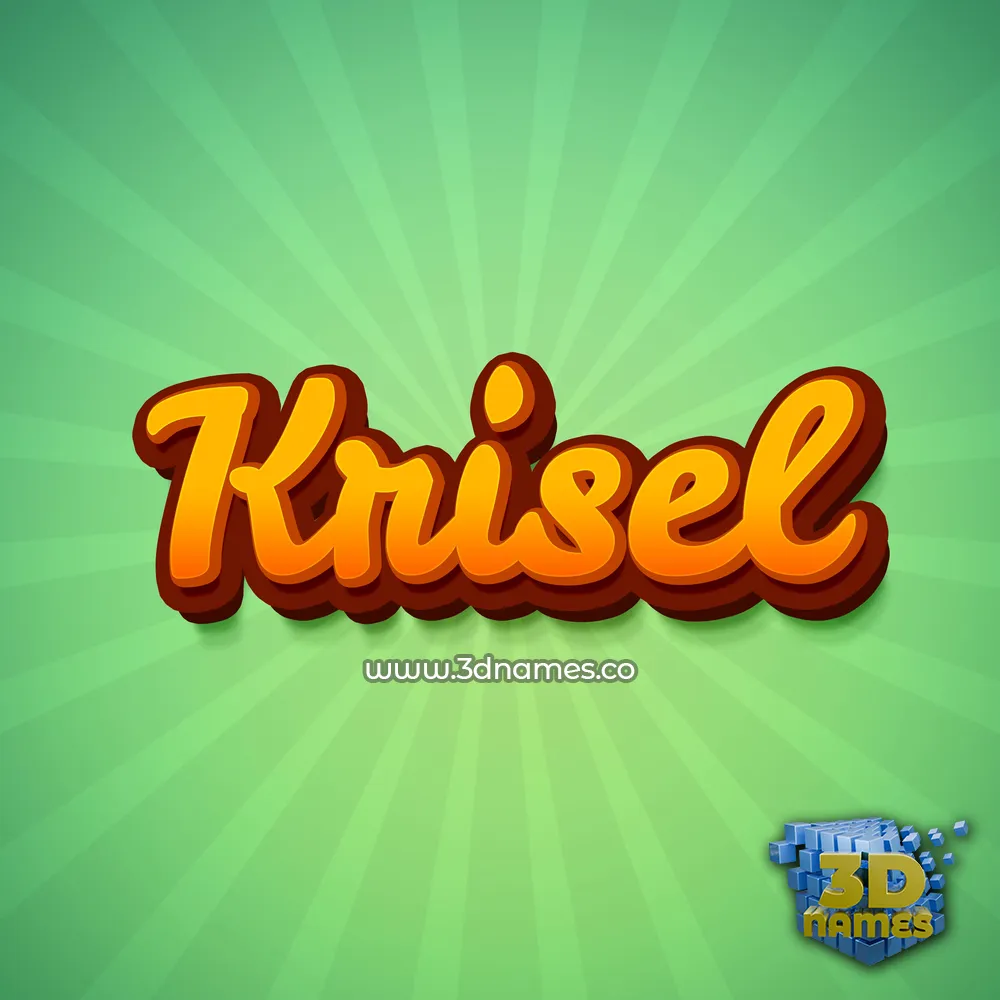 krisel in Green Rays style - 3D name wallpaper