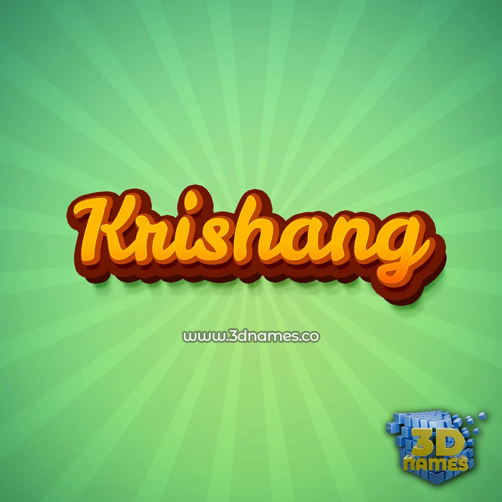 krishang in Green Rays style - 3D name wallpaper