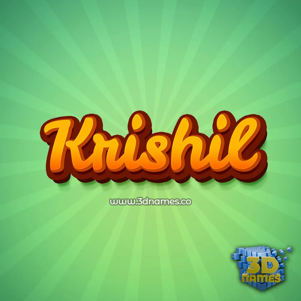 krishil in Green Rays style - 3D name wallpaper