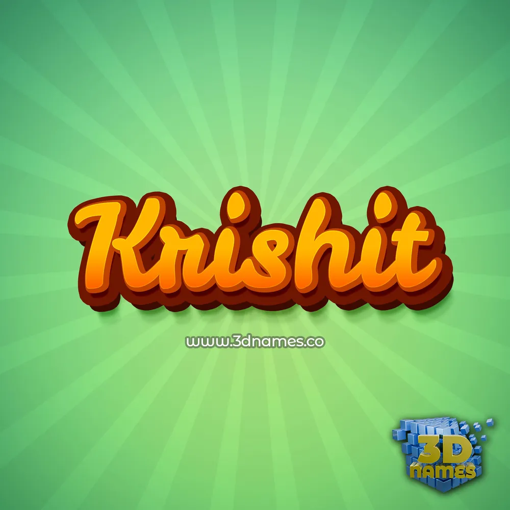 krishit in Green Rays style - 3D name wallpaper