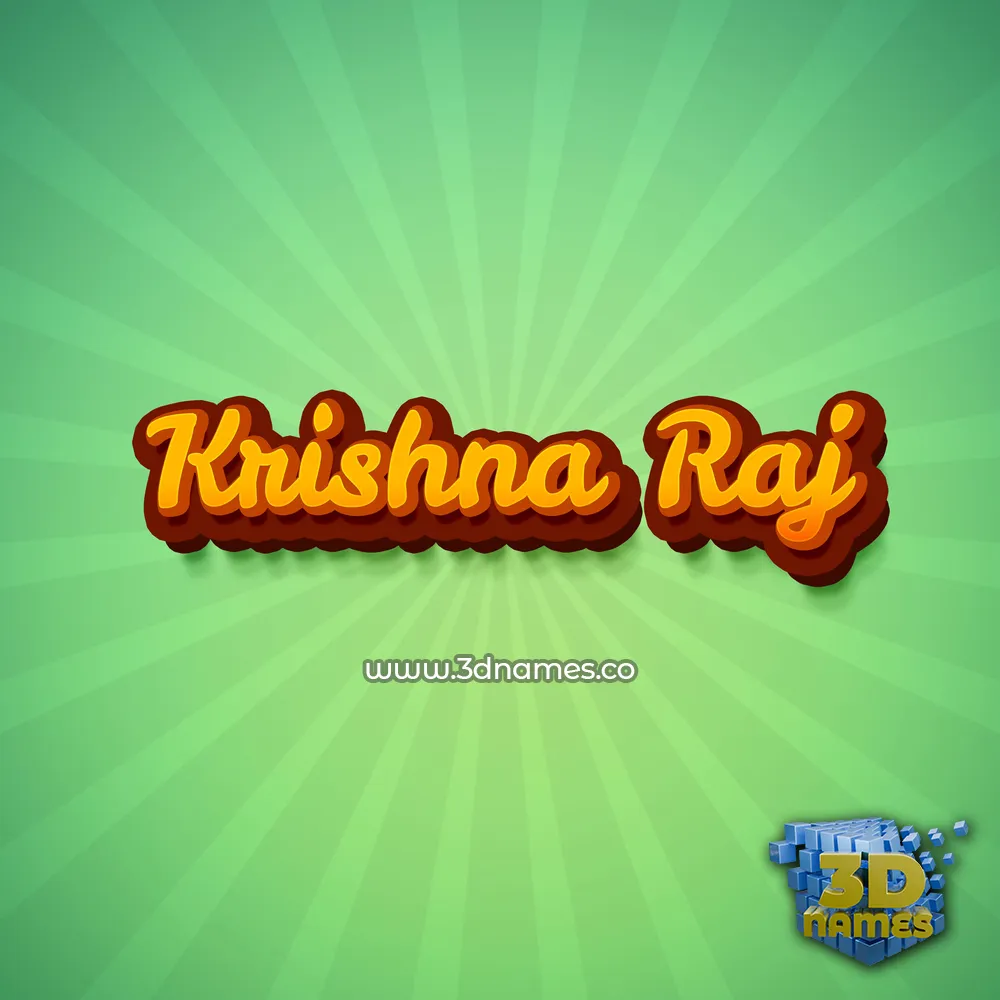 krishna raj in Green Rays style - 3D name wallpaper
