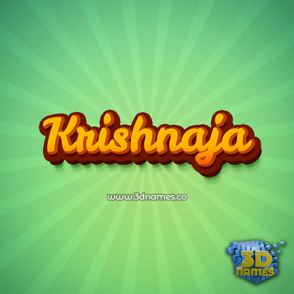 krishnaja in Green Rays style - 3D name wallpaper