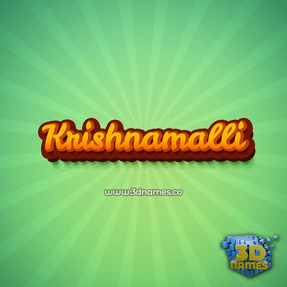 krishnamalli in Green Rays style - 3D name wallpaper