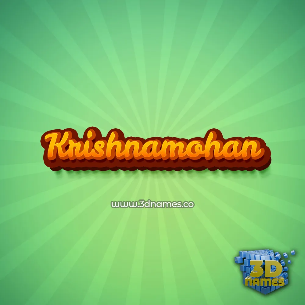 krishnamohan in Green Rays style - 3D name wallpaper
