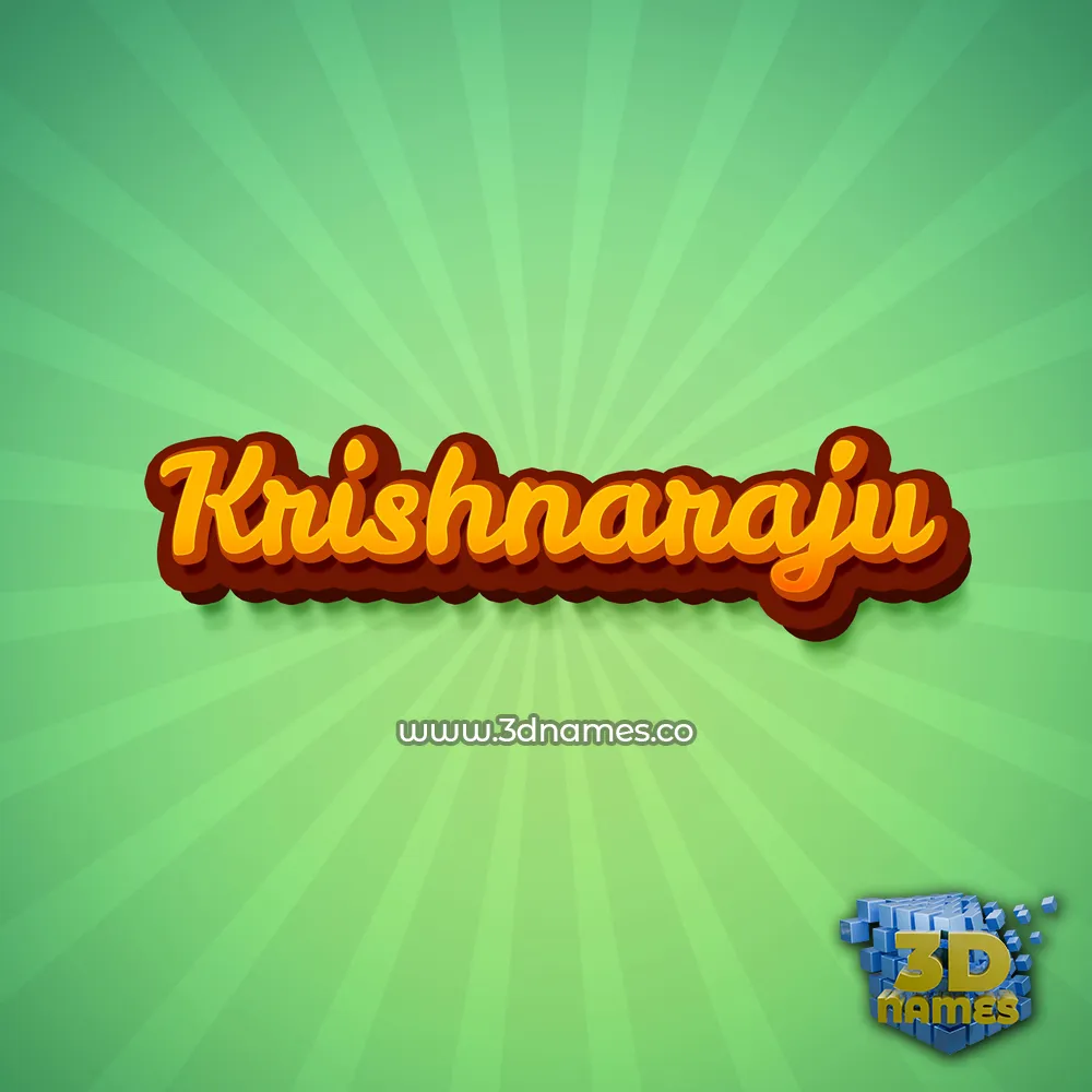 krishnaraju in Green Rays style - 3D name wallpaper