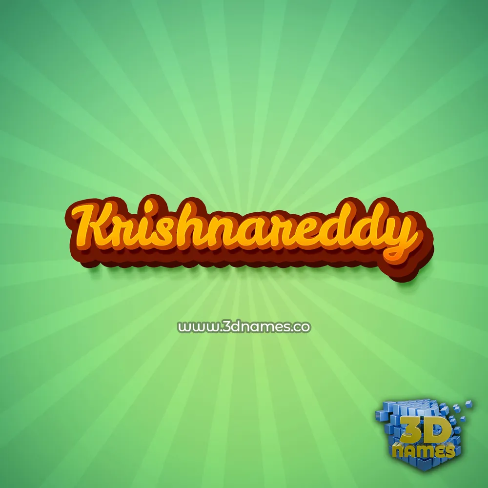 krishnareddy in Green Rays style - 3D name wallpaper