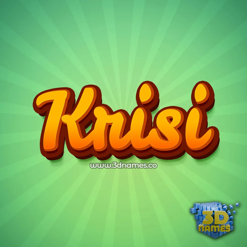 krisi in Green Rays style - 3D name wallpaper