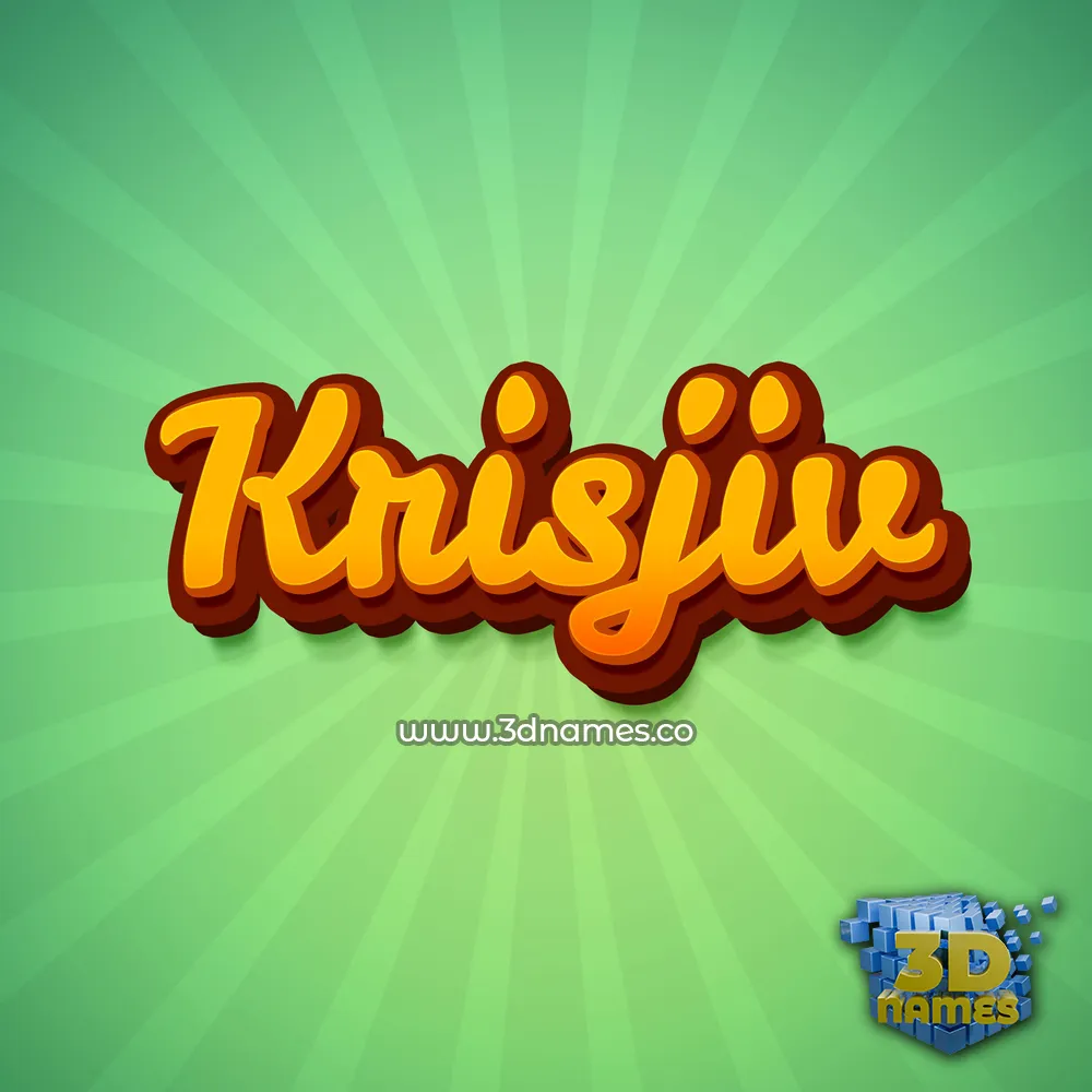 krisjiv in Green Rays style - 3D name wallpaper