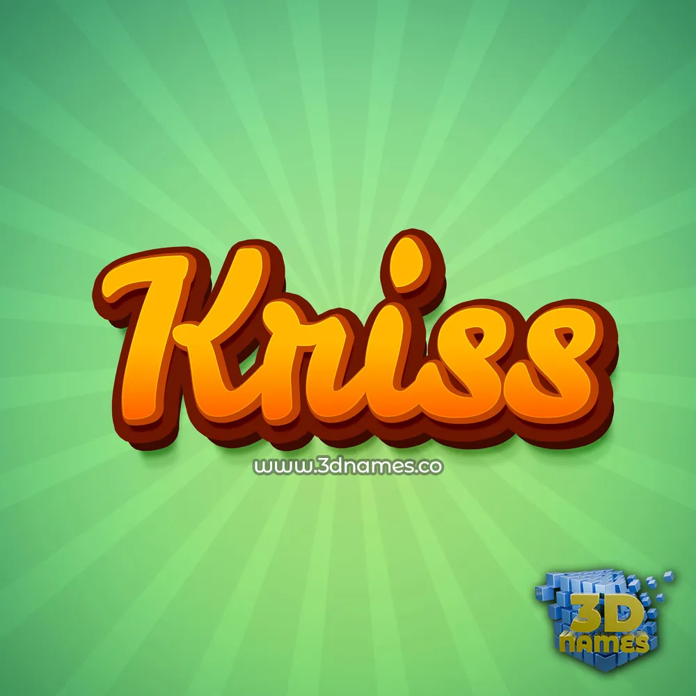 kriss in Green Rays style - 3D name wallpaper