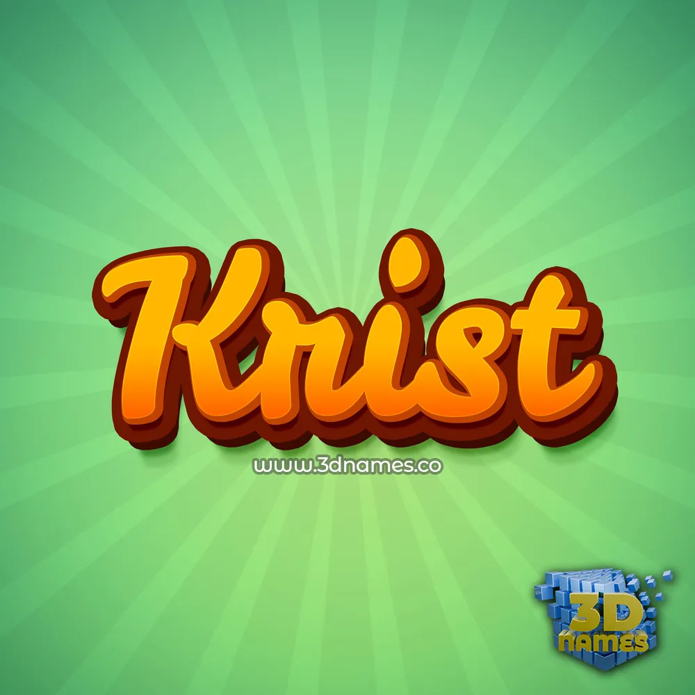 krist in Green Rays style - 3D name wallpaper