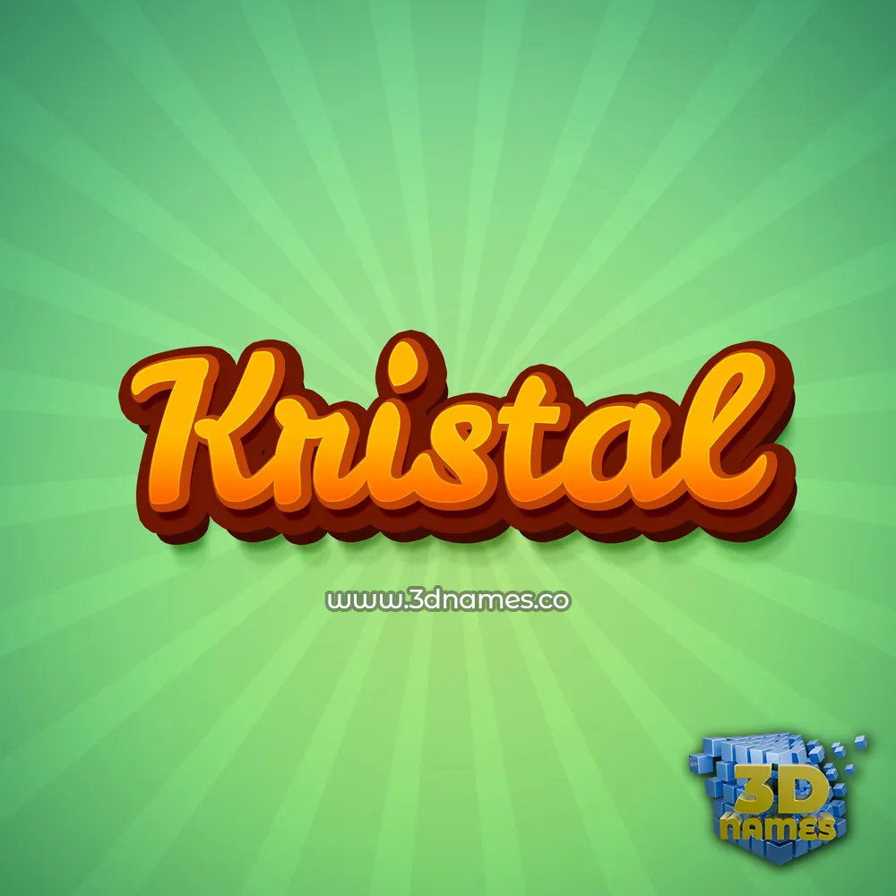 kristal in Green Rays style - 3D name wallpaper