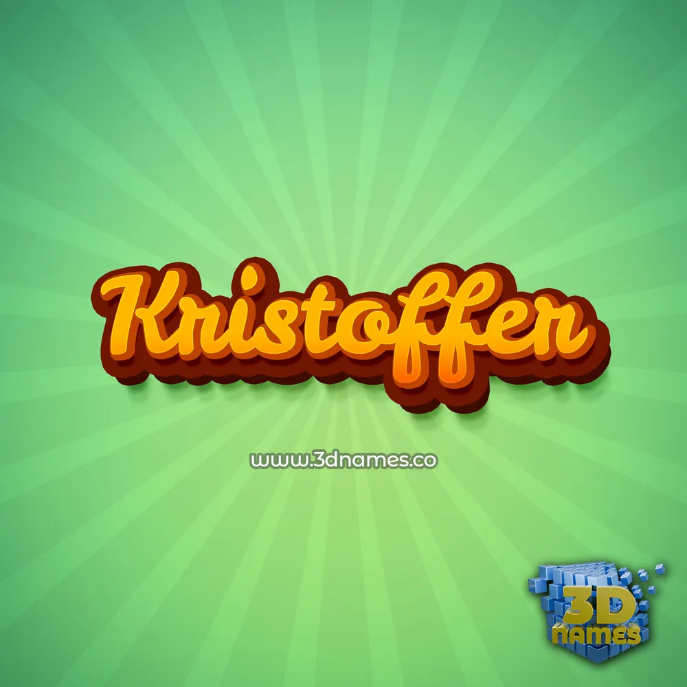 kristoffer in Green Rays style - 3D name wallpaper