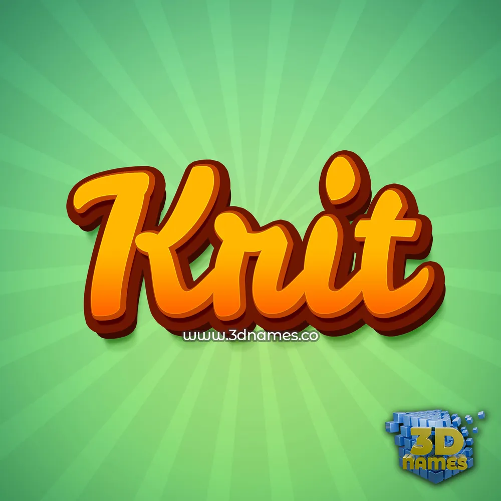 krit in Green Rays style - 3D name wallpaper