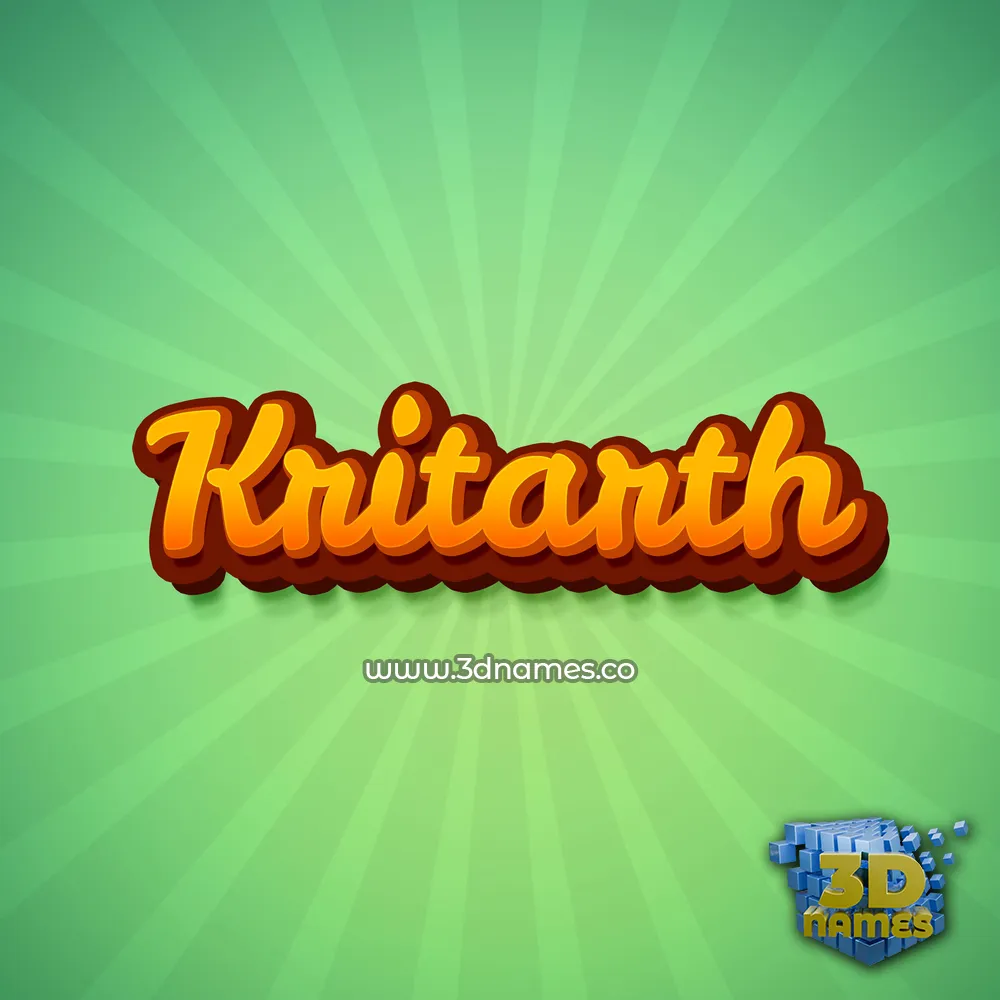 kritarth in Green Rays style - 3D name wallpaper