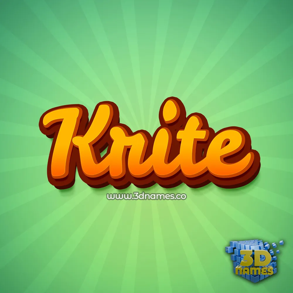 krite in Green Rays style - 3D name wallpaper
