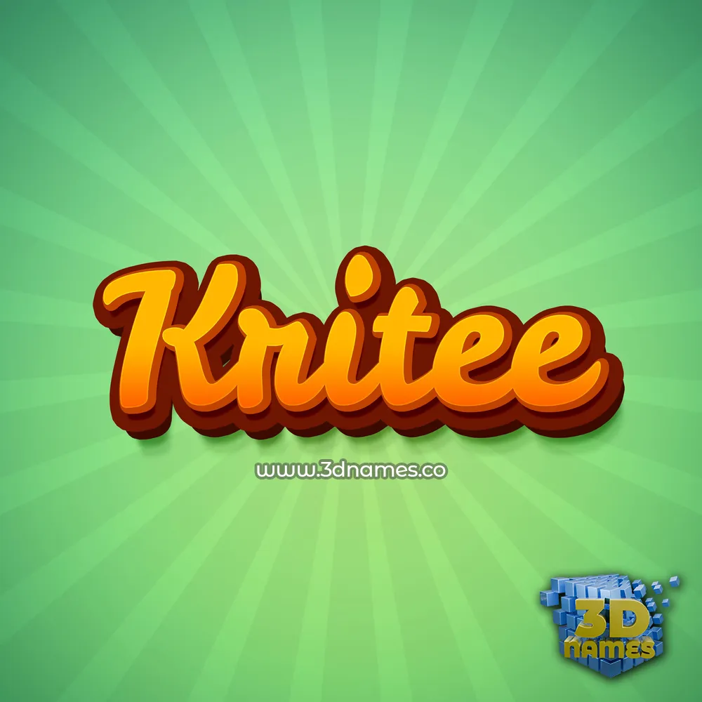 kritee in Green Rays style - 3D name wallpaper