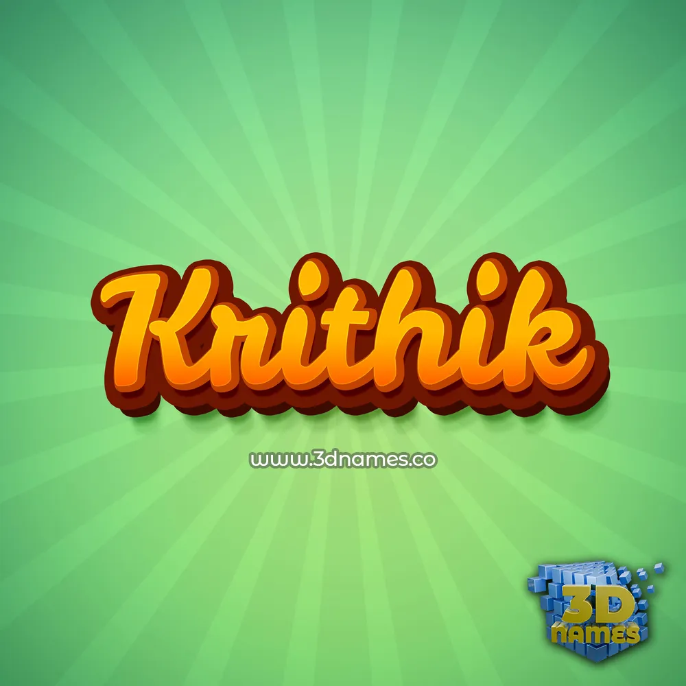 krithik in Green Rays style - 3D name wallpaper