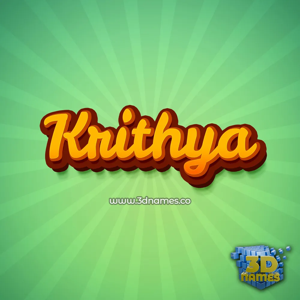 krithya in Green Rays style - 3D name wallpaper