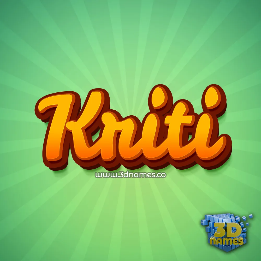 kriti in Green Rays style - 3D name wallpaper