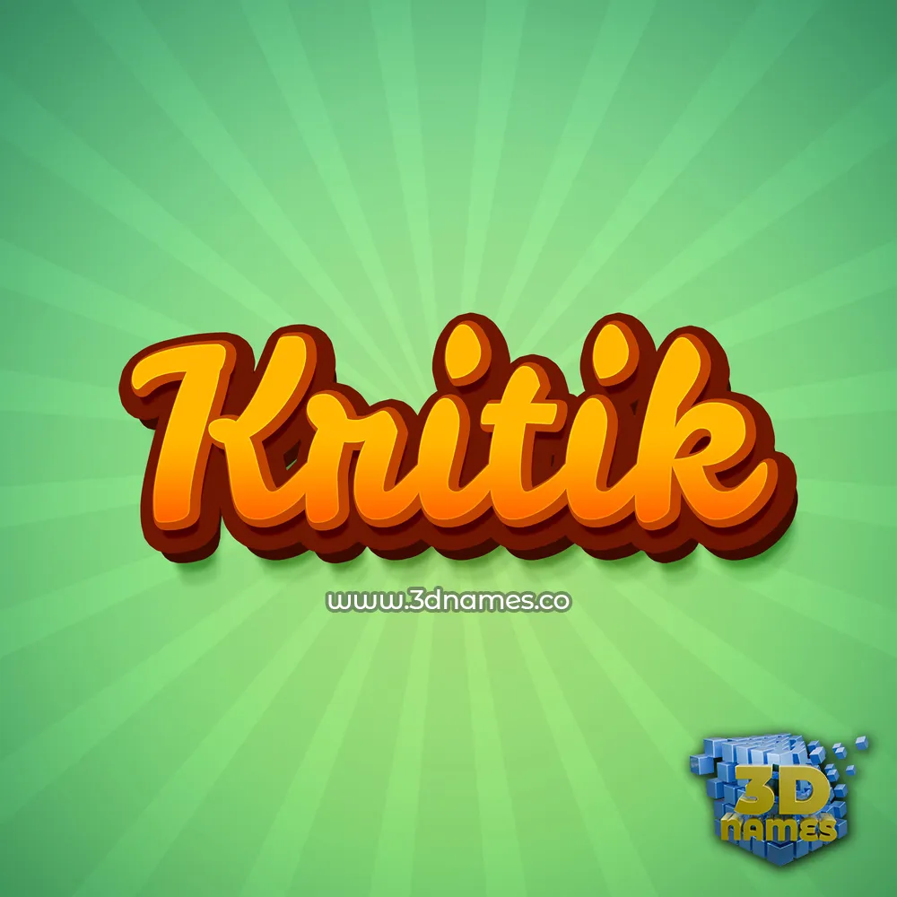 kritik in Green Rays style - 3D name wallpaper