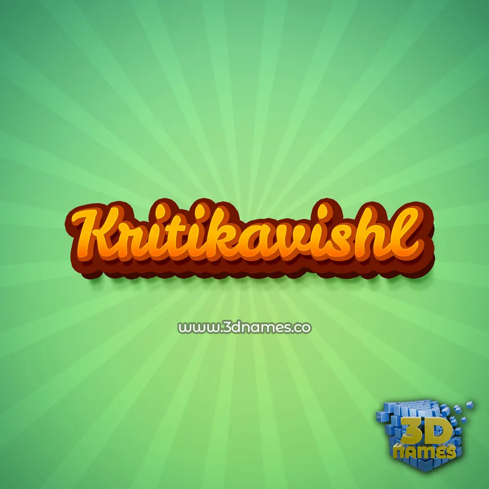 kritikavishl in Green Rays style - 3D name wallpaper