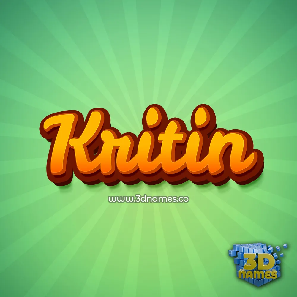 kritin in Green Rays style - 3D name wallpaper