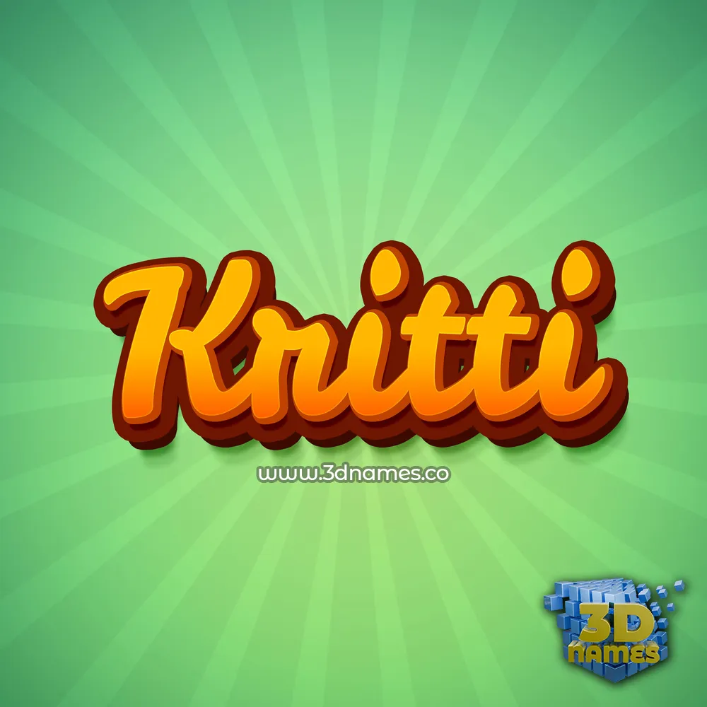kritti in Green Rays style - 3D name wallpaper