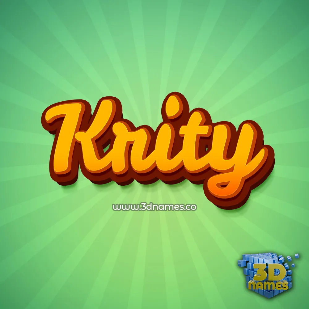 krity in Green Rays style - 3D name wallpaper