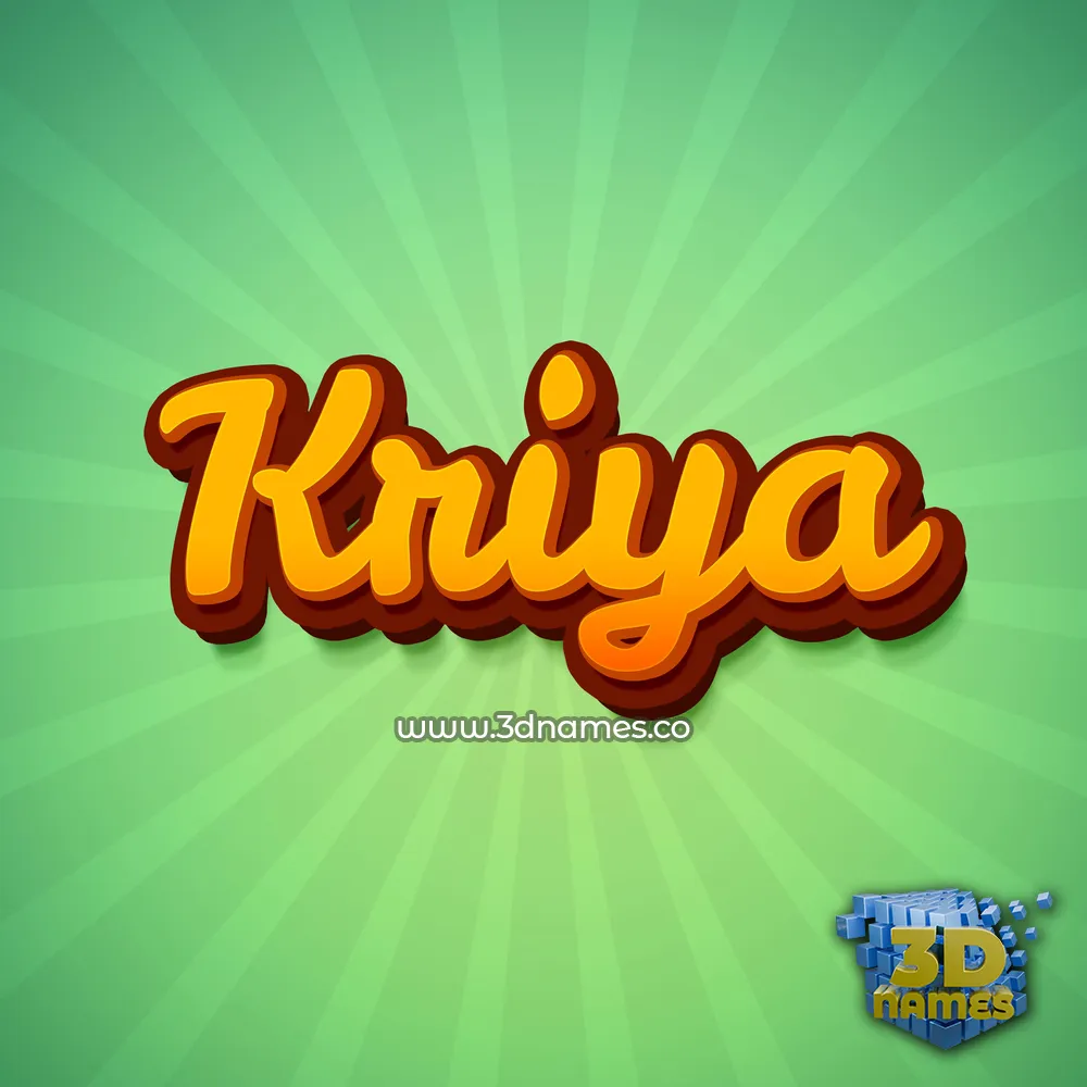 kriya in Green Rays style - 3D name wallpaper