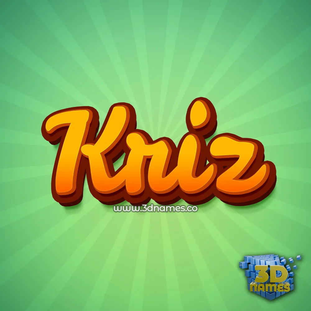 kriz in Green Rays style - 3D name wallpaper