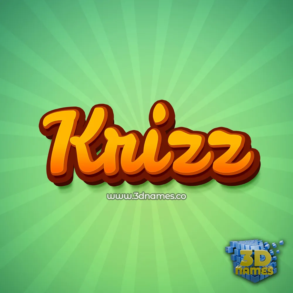 krizz in Green Rays style - 3D name wallpaper
