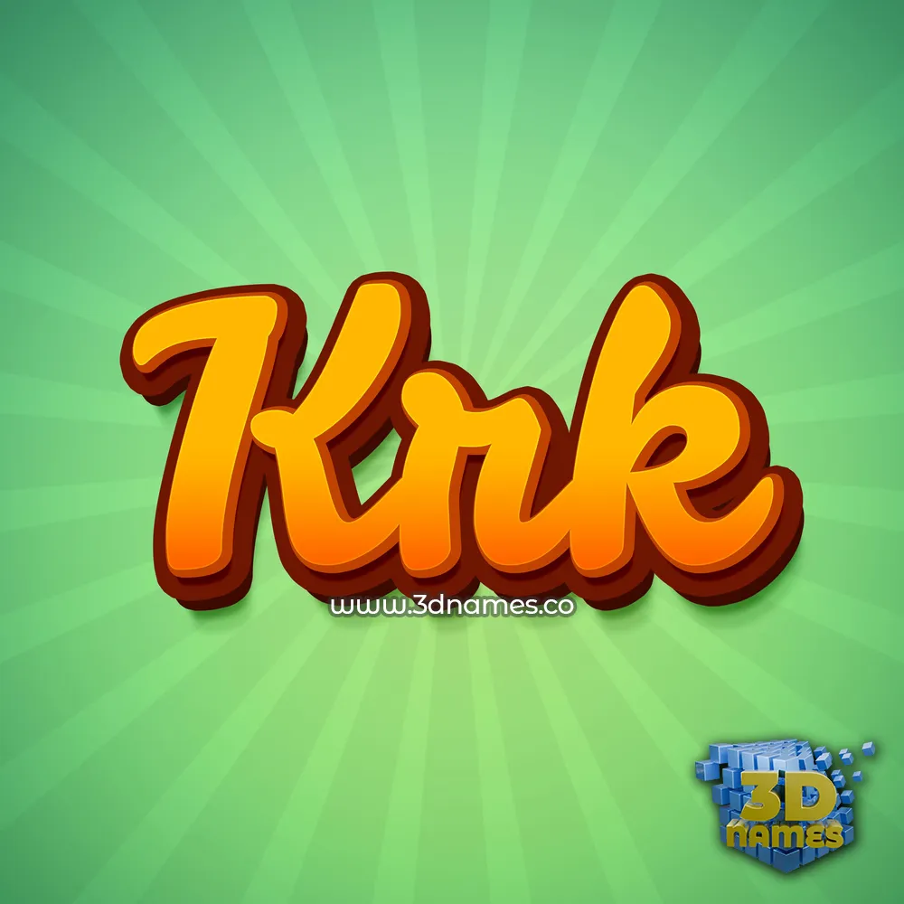 krk in Green Rays style - 3D name wallpaper