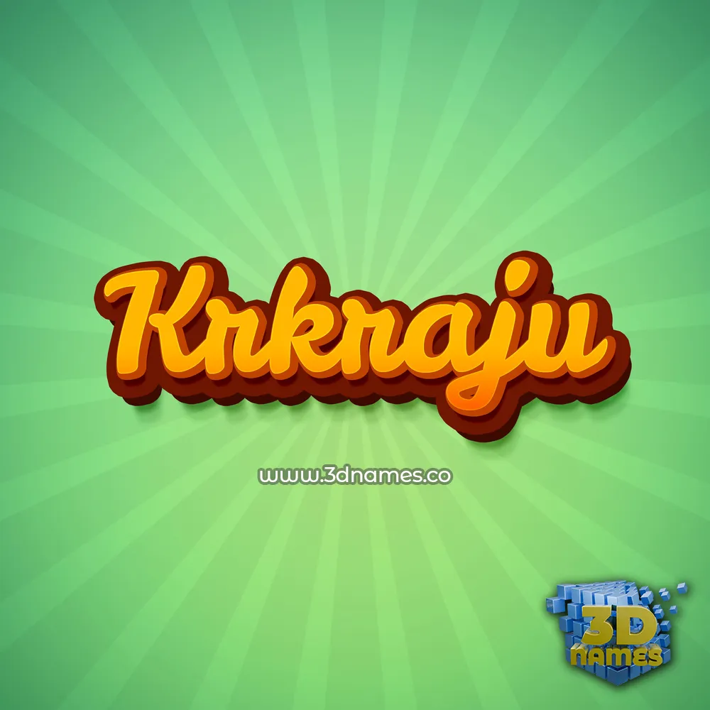 krkraju in Green Rays style - 3D name wallpaper