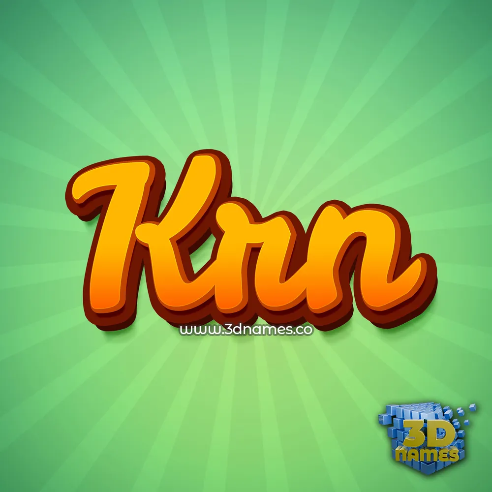 krn in Green Rays style - 3D name wallpaper