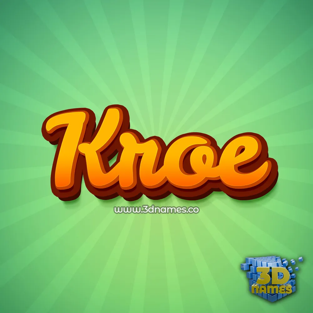 kroe in Green Rays style - 3D name wallpaper