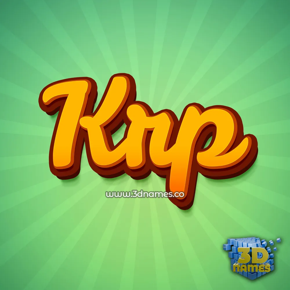 krp in Green Rays style - 3D name wallpaper